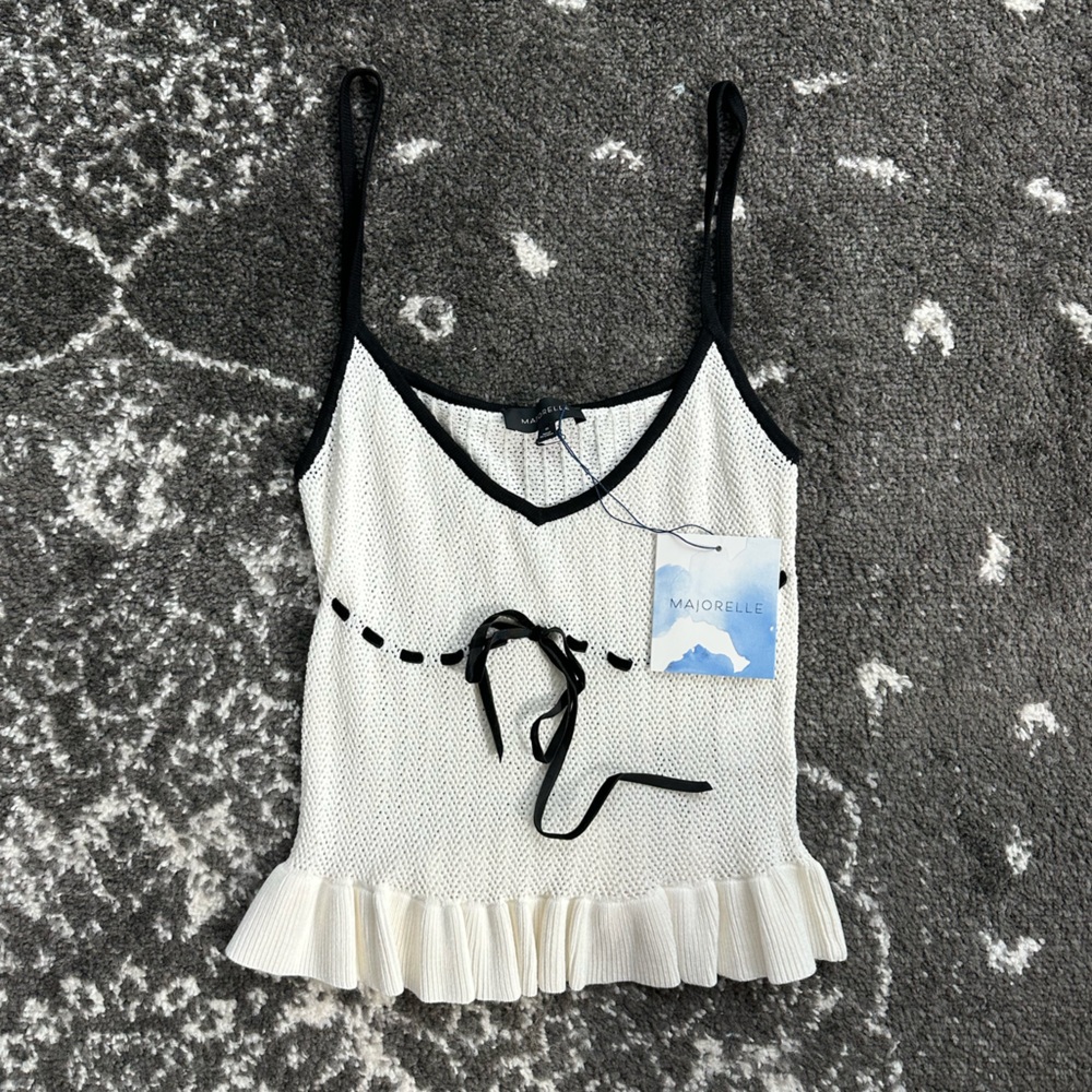 MAJORELLE Black and Cream Camisole